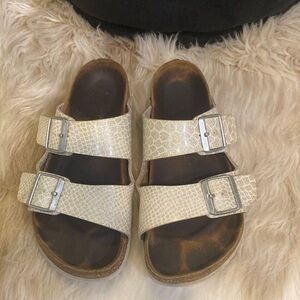 Limited edition white glitter snake Birkenstock
